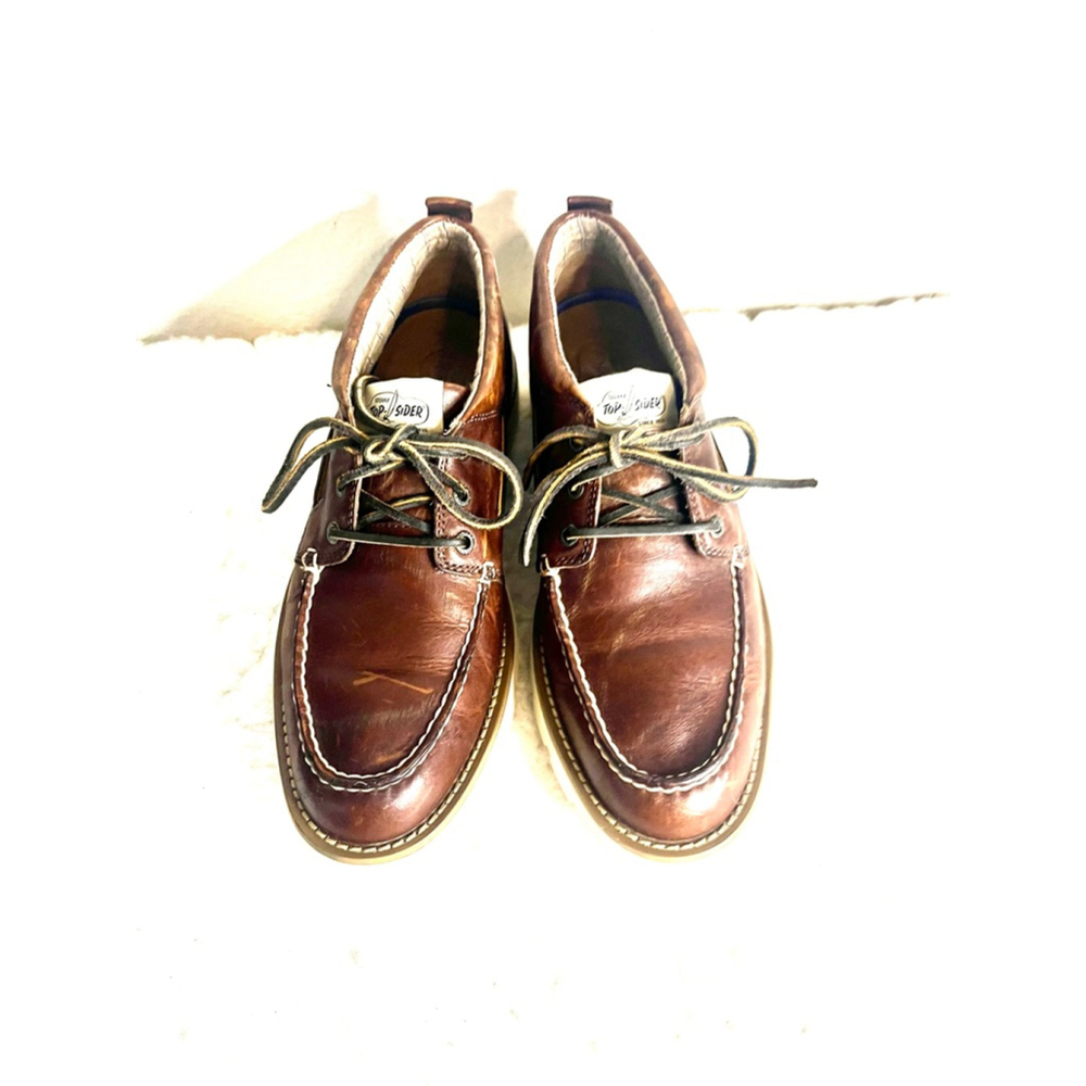 Sperry Authentic Original Chukka Brown Leather Boots Men size 9.5M